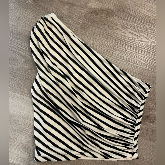 H&M One Shoulder Striped Crop Top XS - Picture 5 of 7
